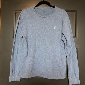 Polo Long Sleeve Crewneck Tee Heather Blue